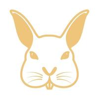 Lindo conejo cabeza juguetón logotipo símbolo vector icono ilustración diseño gráfico
