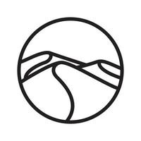 modern shape lines desert on circle logo symbol icon vector graphic design illustration