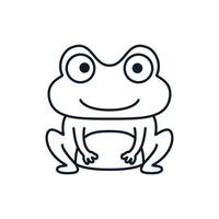 frog or toad line smile cute cartoon logo icon illustration vector