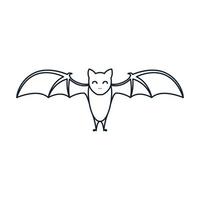 small bat cute  line art outline logo vector  illustration design