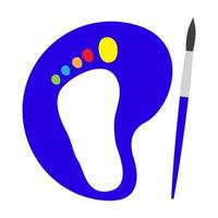 Suelas de los pies arte cepillo logotipo símbolo vector icono ilustración diseño gráfico