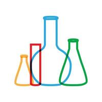 botella abstracta colorida laboratorio línea logotipo icono vector ilustración diseño