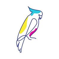 animal bird parrots lines art colorful abstract logo design vector symbol icon illustration