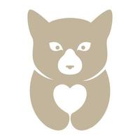 cute honey bear with love logo symbol icon vector graphic design illustration