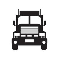 cabeza delantera negra camión contenedor logotipo diseño vector gráfico símbolo icono signo ilustración idea creativa