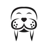 walrus head vintage logo symbol icon vector graphic design illustration idea creative