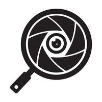 magnifying glass  with shutter camera logo vector symbol icon design illustration