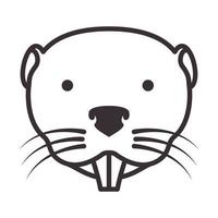 lines beaver head logo symbol vector icon illustration design