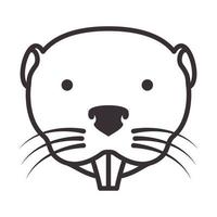 lines beaver head logo symbol vector icon illustration design