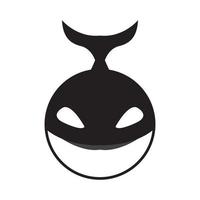 cute head whale cartoon logo symbol icon vector graphic design illustration
