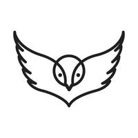línea moderna pájaro pequeño búho alas logotipo símbolo icono vector gráfico diseño ilustración idea creativa