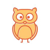 animal bird cartoon orange owl logo design vector icon symbol illustration