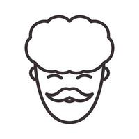 líneas hipster cabeza padre logo vector icono ilustración diseño