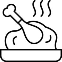 estilo de icono de pollo asado vector