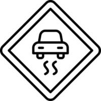 Slippery Road Icon Style vector