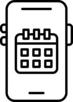 estilo de icono de calendario móvil vector