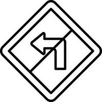 No Left Turn Icon Style vector