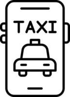 estilo de icono de taxi móvil vector