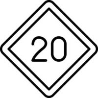 20 Speed Limit Icon Style vector