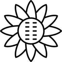 estilo de icono de girasol vector