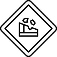 Falling Rocks Icon Style vector