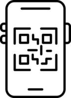 estilo de icono de código qr móvil vector