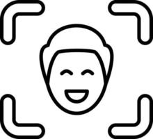 estilo de icono de reconocimiento facial vector