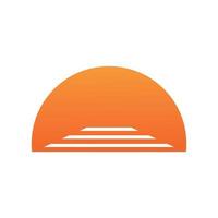muelles con ilustración de icono de vector de logotipo moderno puesta de sol