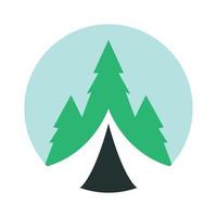 camp with pine trees logo symbol icon vector graphic design illustration