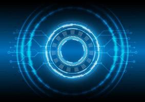 Engineering of data science. Futuristic Sci-Fi glowing HUD user. Digital infographic frame. Abstract hologram hi-tech background. Virtual reality technology electric innovation vector