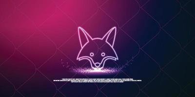 animal digital concept, particle style design. Wireframe lightweight connection structure,banner, logo, label and poster, Vector illustration