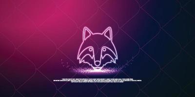 animal digital concept, particle style design. Wireframe lightweight connection structure,banner, logo, label and poster, Vector illustration