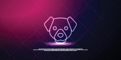 animal digital concept, particle style design. Wireframe lightweight connection structure,banner, logo, label and poster, Vector illustration