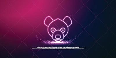 animal digital concept, particle style design. Wireframe lightweight connection structure,banner, logo, label and poster, Vector illustration