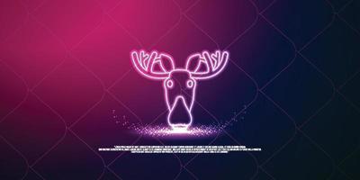 animal digital concept, particle style design. Wireframe lightweight connection structure,banner, logo, label and poster, Vector illustration