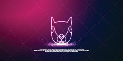 animal digital concept, particle style design. Wireframe lightweight connection structure,banner, logo, label and poster, Vector illustration