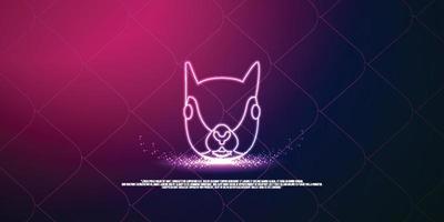 animal digital concept, particle style design. Wireframe lightweight connection structure,banner, logo, label and poster, Vector illustration