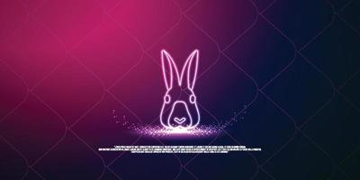 animal digital concept, particle style design. Wireframe lightweight connection structure,banner, logo, label and poster, Vector illustration