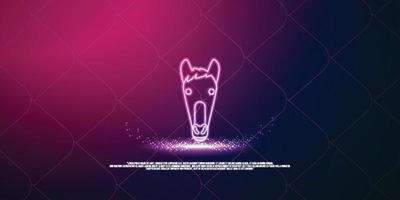 animal digital concept, particle style design. Wireframe lightweight connection structure,banner, logo, label and poster, Vector illustration