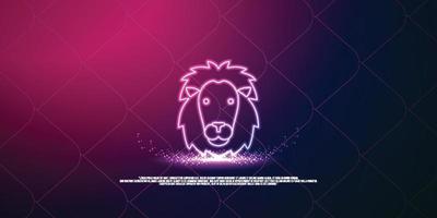 animal digital concept, particle style design. Wireframe lightweight connection structure,banner, logo, label and poster, Vector illustration