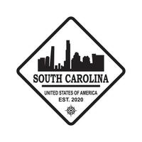 logotipo de vector de silueta de horizonte de carolina del sur