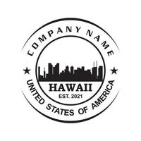 hawaii skyline silhouette vector logo