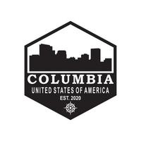 columbia skyline silhouette vector logo