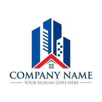 logotipo inmobiliario, vector de construcción