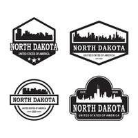 north dakota skyline silhouette vector logo