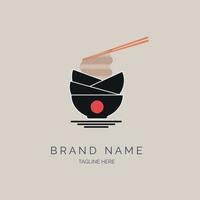 ramen noodle logo design template for brand restaurant or company and other vector