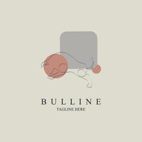 Bull logo line style template design for brand or company and other vector