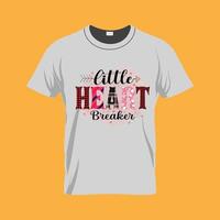 diseño de camiseta del día de san valentín de corazón pequeño vector