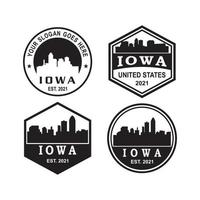 logotipo de vector de silueta de horizonte de iowa