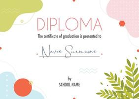 Diploma certificate concept template vector